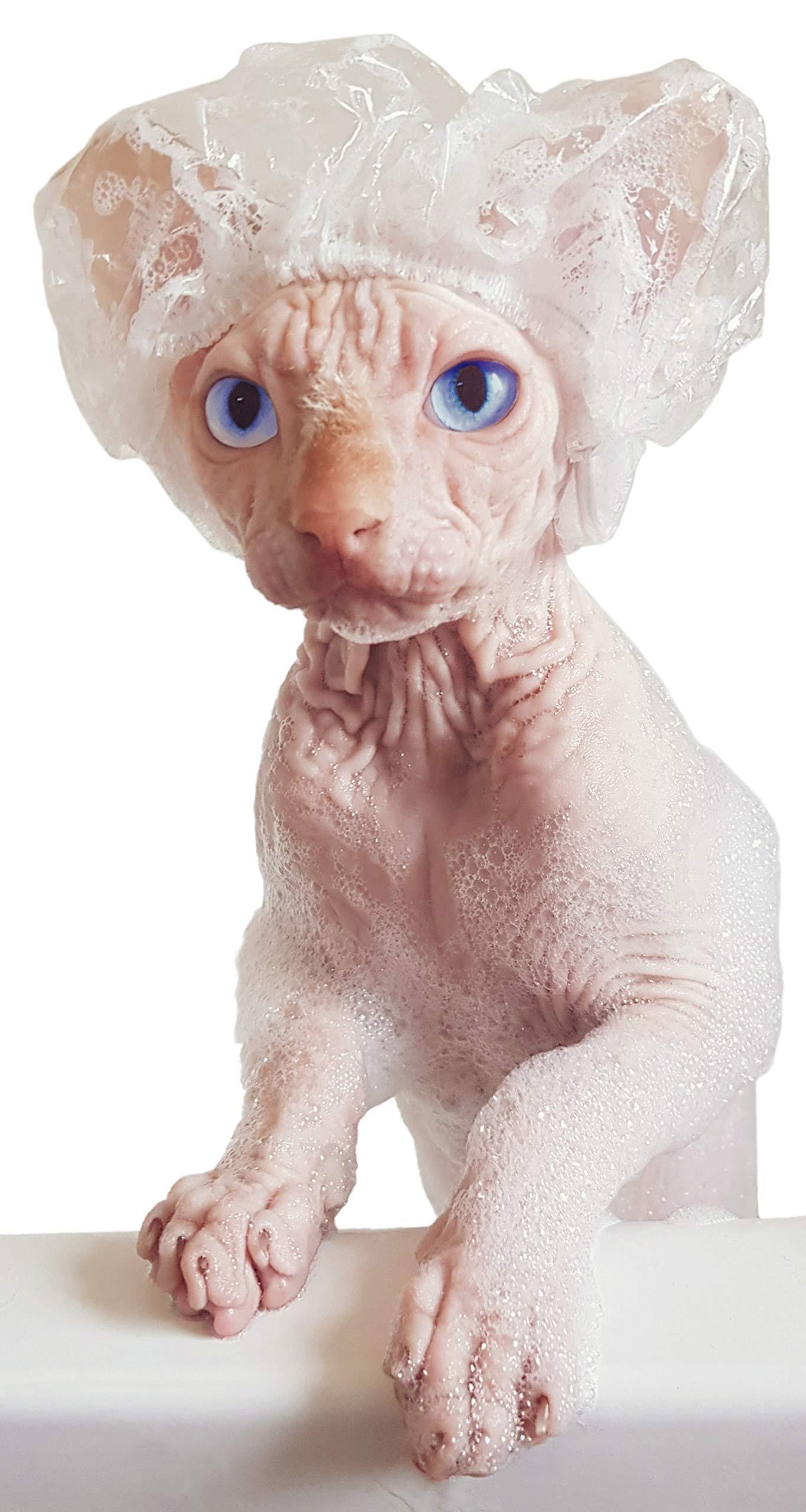 Shower Caps for Sphynx Cats and Small Pets 20Pcs Keep Ears Dry While Bathing