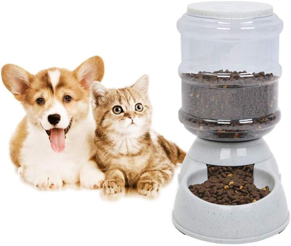 Automatic Cat Feeder, 1 Gallon Cat Dog Food Dispenser, Durable Automatic Gravity Cat Dog Feeder, Practical Automatic Pet Feeder Food Dispenser for Cats, Small Dogs and Other Cute Small Pets