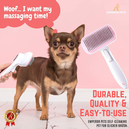 Dog Brush for Shedding - GENTLY Removes Tangled Hair Effectively | Dog Undercoat Brush for Dogs, Great Dog Brush for Shedding LONG Hair Dog Brush for LONG Haired Dogs - Pink Long